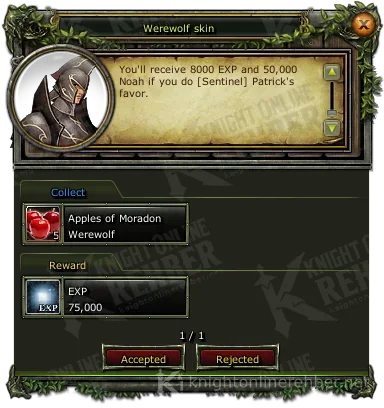 Werewolf skin görev penceresi: istenenler ve ödüller