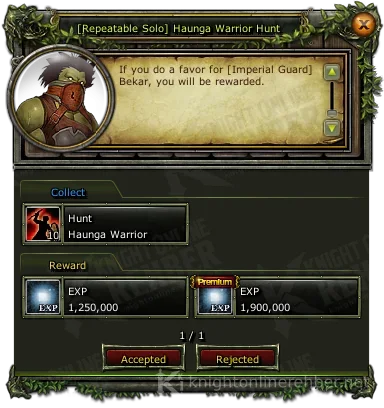 [Repeatable Solo] Haunga Warrior Hunt görev penceresi: istenenler ve ödüller