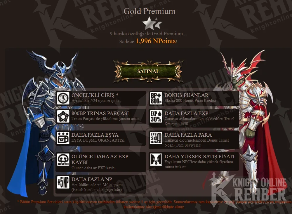 NTTGame web mağazasında Gold Premium kartı: fiyat ve özellik listesi