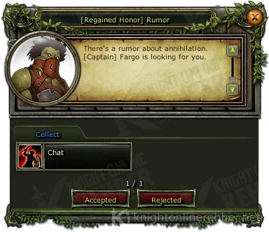 [Regained Honor] Rumor görev penceresi: istenenler ve ödüller