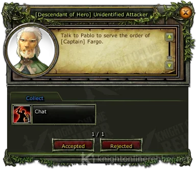 [Descendant of Hero] Unidentified Attacker görev penceresi: istenenler ve ödüller