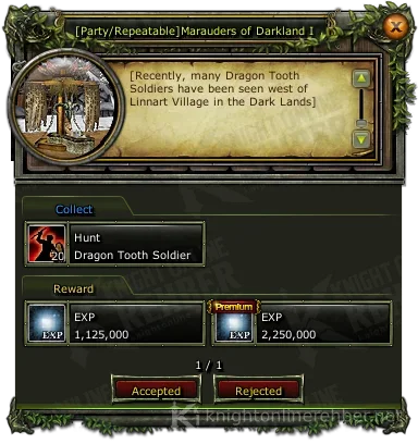 [Party/Repeatable]Marauders of Darkland I görev penceresi: istenenler ve ödüller