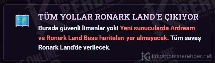 NTTGame yeni sunucu kuralı: Tüm yollar Ronark Land'e çıkıyor, yeni sunucularda Ardream ve Ronark Land Base haritaları yer almayacak