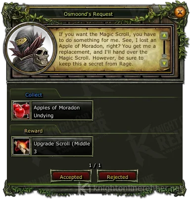 Osmoond's Request görev penceresi: istenenler ve ödüller