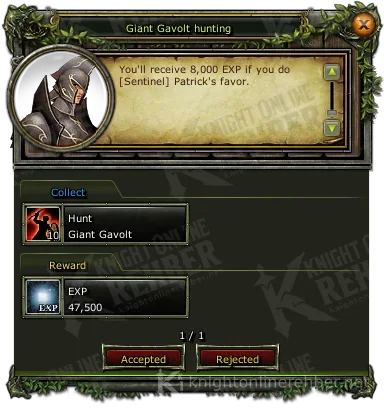 Giant Gavolt hunting görev penceresi: istenenler ve ödüller
