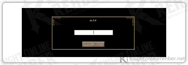 The OTP password window shown when logging in to the game