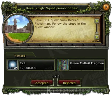 Royal Knight Squad promotion test görev penceresi: istenenler ve ödüller