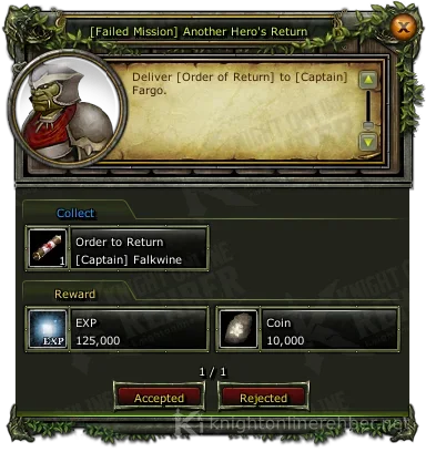 [Failed Mission] Another Hero's Return görev penceresi: istenenler ve ödüller