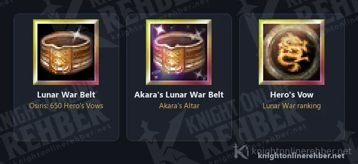 Lunar War Belt, Akara's Lunar War Belt and Hero's Vow