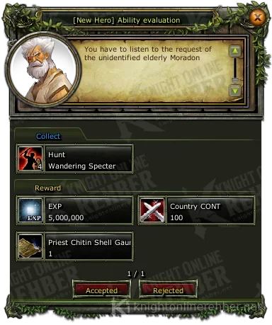 [New Hero] Ability evaluation görev penceresi: istenenler ve ödüller