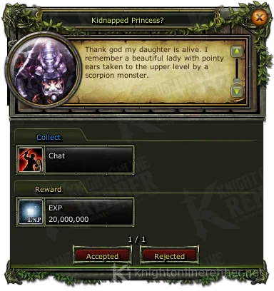 Kidnapped Princess? görev penceresi: istenenler ve ödüller