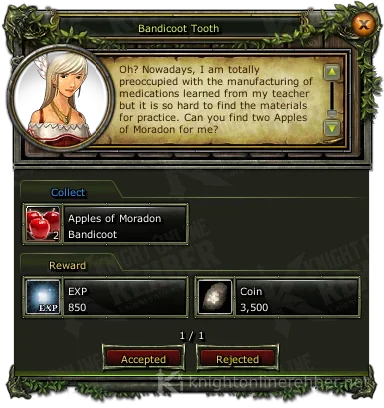 Bandicoot Tooth görev penceresi: istenenler ve ödüller