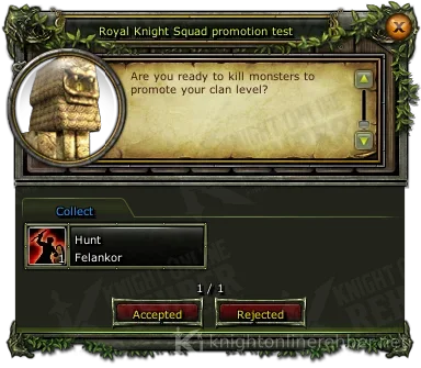 Royal Knight Squad promotion test görev penceresi: istenenler ve ödüller