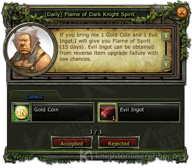 [Daily] Flame of Dark Knight Spirit görev penceresi: istenenler ve ödüller