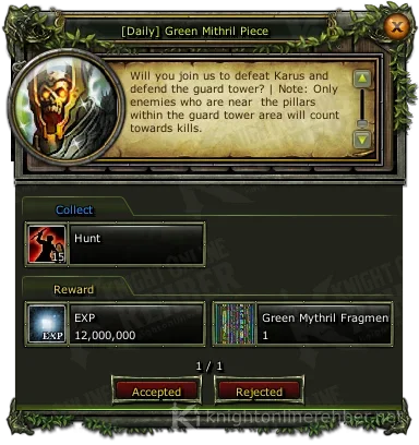 [Daily] Green Mithril Piece görev penceresi: istenenler ve ödüller