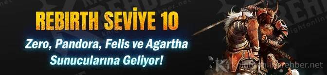 NTTGame'in "Rebirth Seviye 10: Zero, Pandora, Felis ve Agartha sunucularına geliyor" duyuru görseli