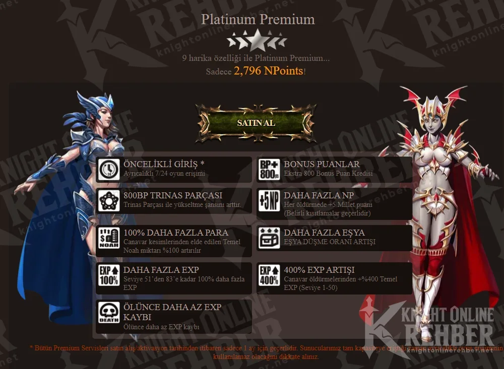 NTTGame web mağazasında Platinum Premium kartı: fiyat ve özellik listesi