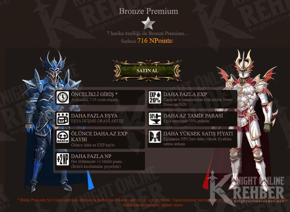 NTTGame web mağazasında Bronze Premium kartı: fiyat ve özellik listesi