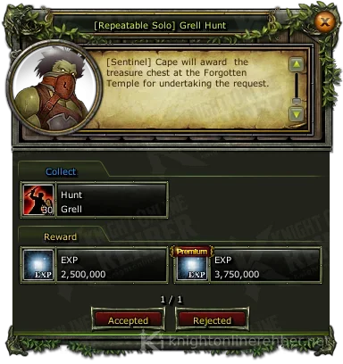 [Repeatable Solo] Grell Hunt görev penceresi: istenenler ve ödüller