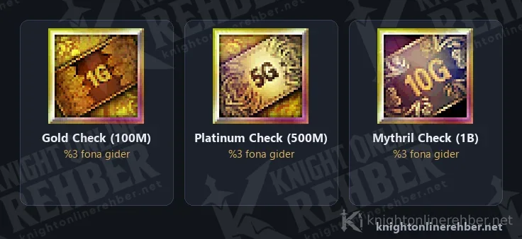 Knight Online Gold Check, Platinum Check ve Mythril Check