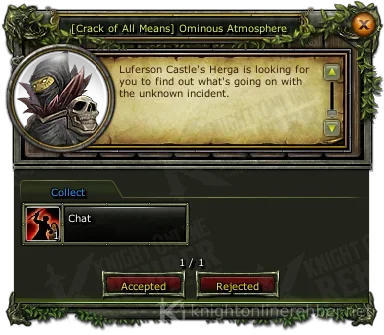 [Crack of All Means] Ominous Atmosphere quest window: needs and rewards