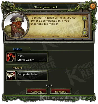 Stone golem hunt görev penceresi: istenenler ve ödüller